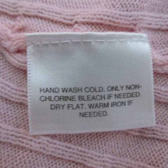 CLASSIC ELEMENTS WOMEN'S SZ 16 / 18 W SWEATER PINK 3/4 SLEEVE CABLE KNIT BARBIE - Picture 7 of 8